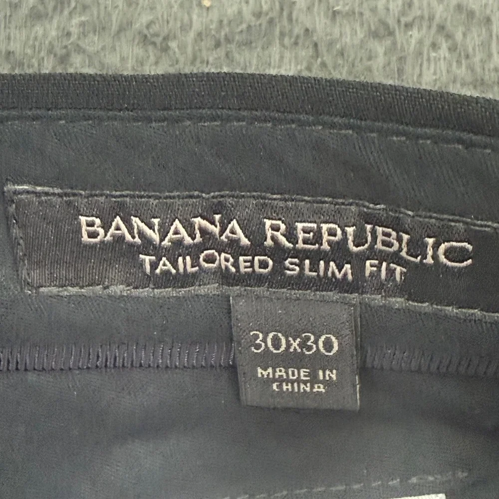 Banana Republic Dress Pants Mens 30x30 Black Tailored Slim Wool Trousers